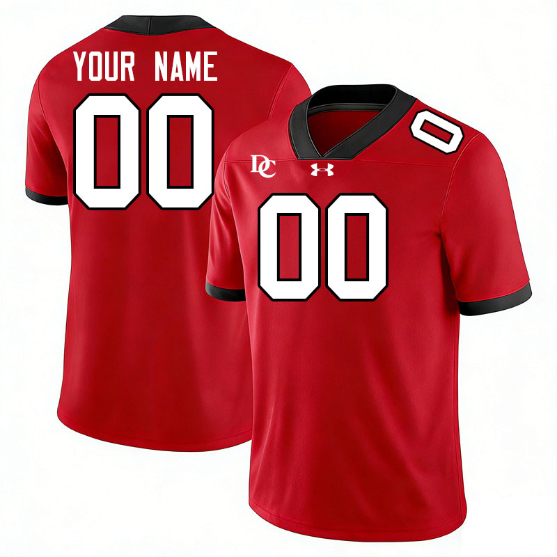 Custom Davidson Wildcats Name And Number Football Jerseys-Red